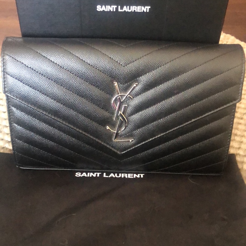 SOLD YSL -Cassandra - NWTBlack w/silver handbag with silver accents -